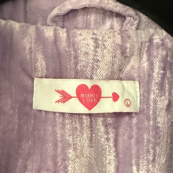 BUDDY LOVE HEFF CRUSHED VELVET BLAZER - LAVENDER size Large - Picture 3 of 4